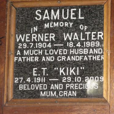 SAMUEL Werner Walter 1904-1989 &amp; E.T. 1911-2009