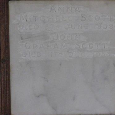SCOTT John Graham -1953 &amp; Anna Mitchell -1938