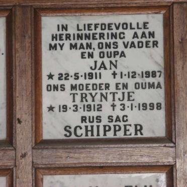 SCHIPPER Jan 1911-1987 &amp; Tryntje 1912-1998