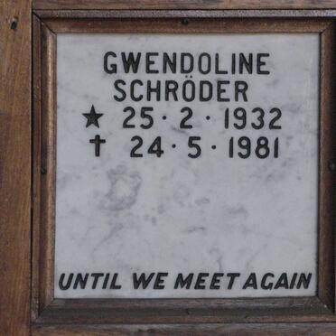 SCHRODER Gwendoline 1932-1981