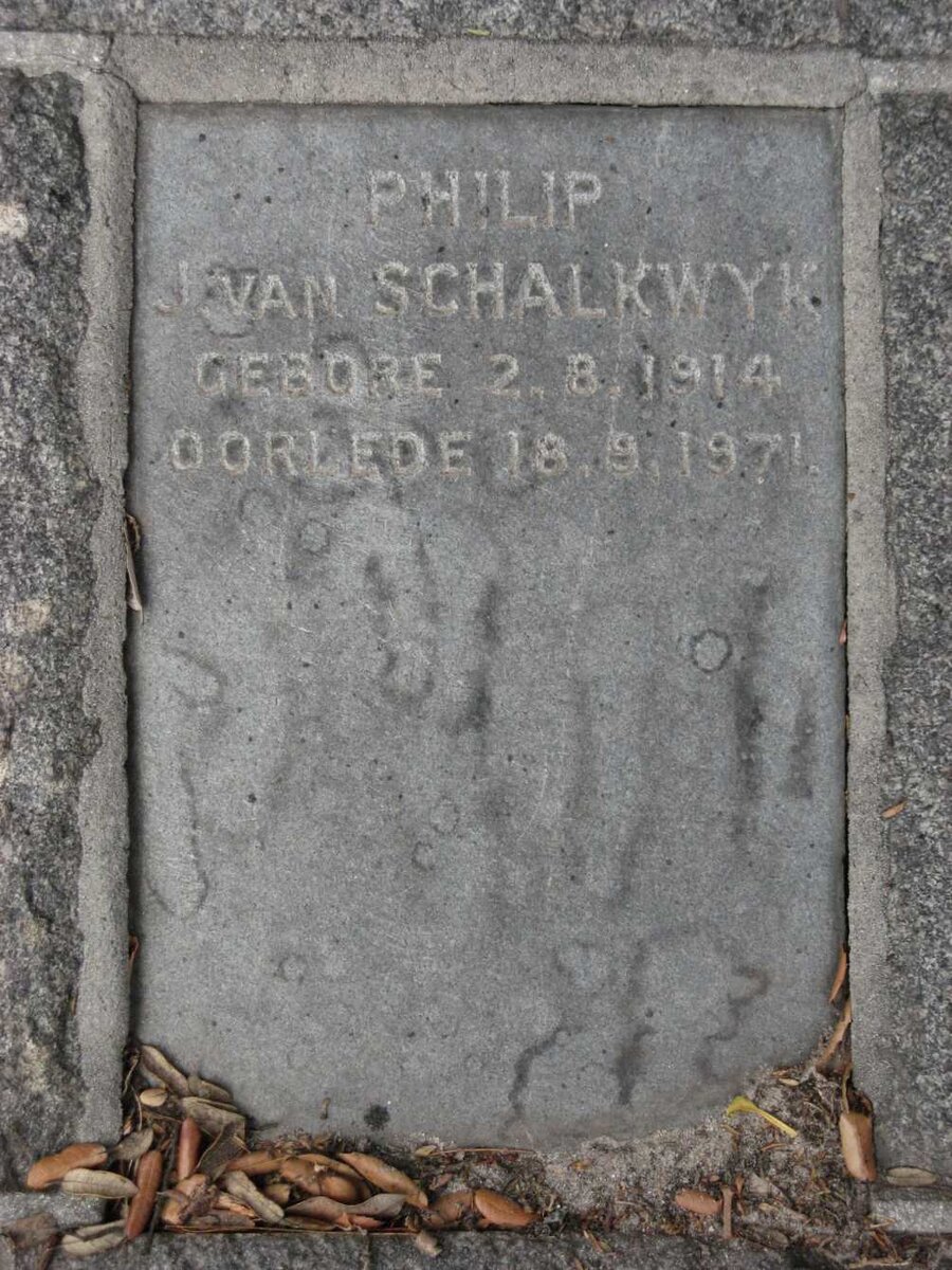 SCHALKWYK Philip J., van 1914-1971