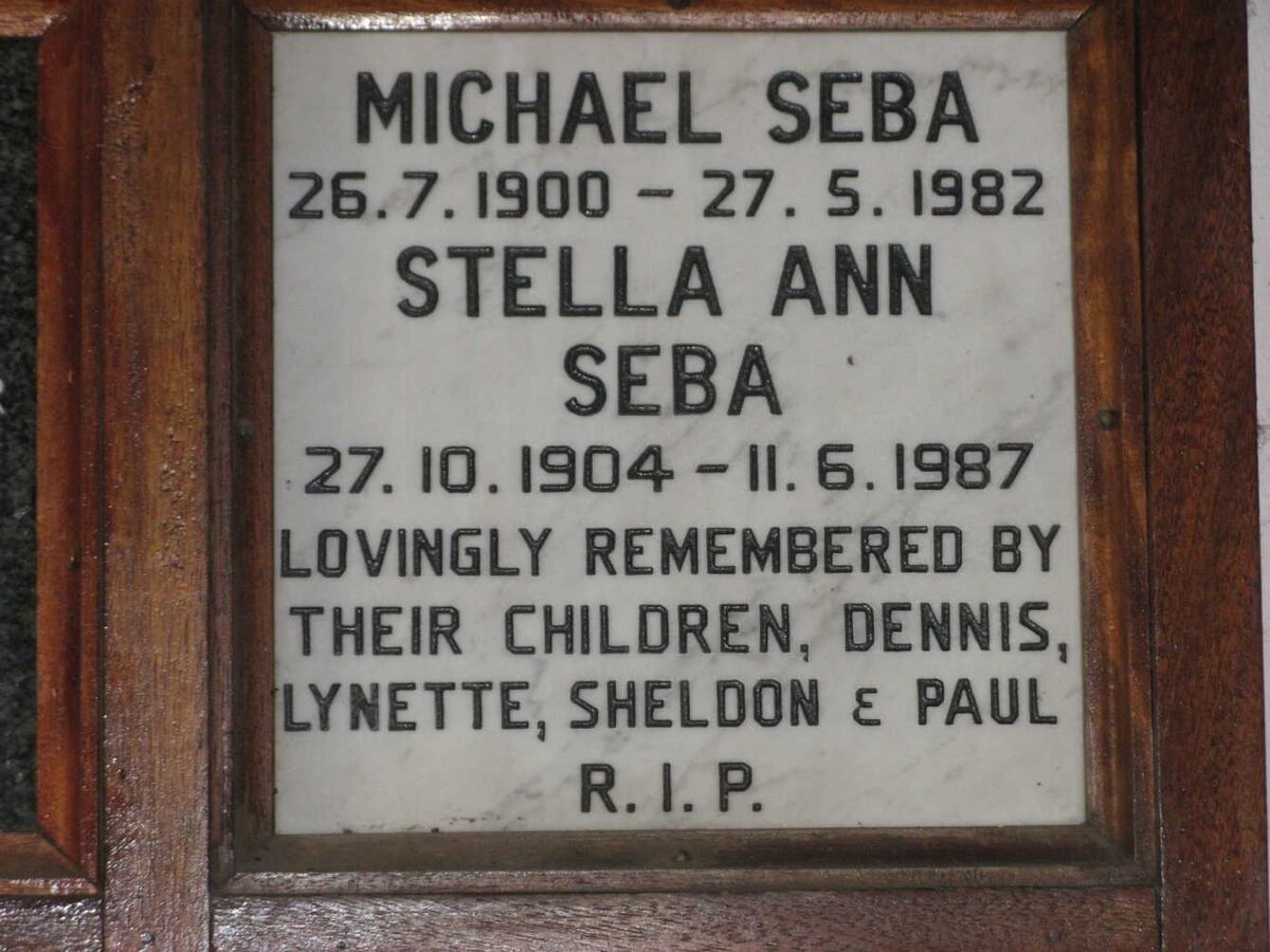 SEBA Michael 1900-1982 &amp; Stella Ann 1904-1987