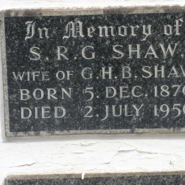 SHAW S.R.G. 1870-1956