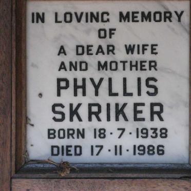 SKRIKER Phyllis 1938-1986