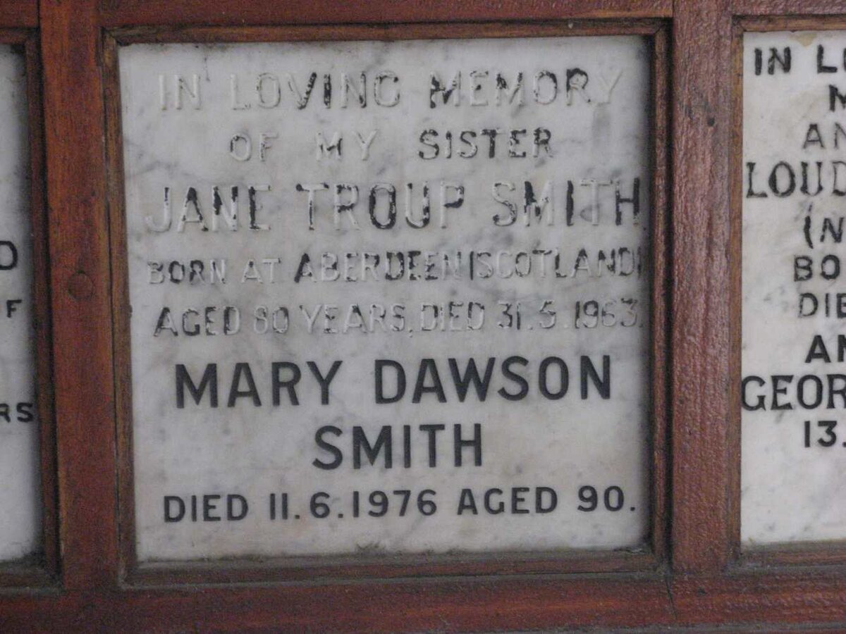 SMITH Jane Troup -1963 :: SMITH Mary Dawson -1976
