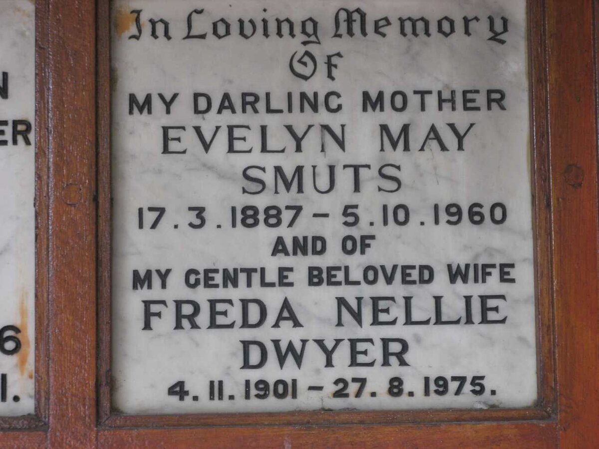 SMUTS Evelyn May 1887-1960 :: DWYER Freda Nellie 1901-1975