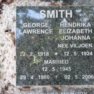 SMITH George Lawrence 1918-1980 &amp; Hendrika Elizabeth Johanna VILJOEN 1924-2006