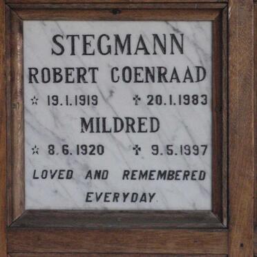 STEGMANN Robert Coenraad 1919-1983 &amp; Mildred 1920-1997