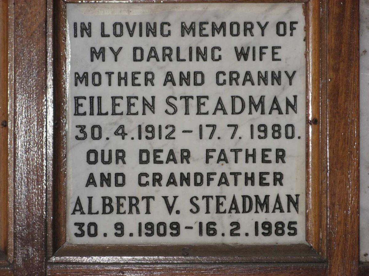 STEADMAN Albert V. 1909-1985 &amp; Eileen 1912-1980