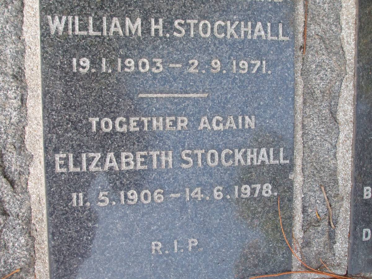 STOCKHALL William H. 1903-1971 &amp; Elizabeth 1906-1978