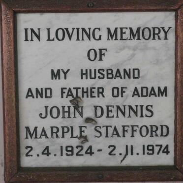STAFFORD John Dennis Marple 1924-1974