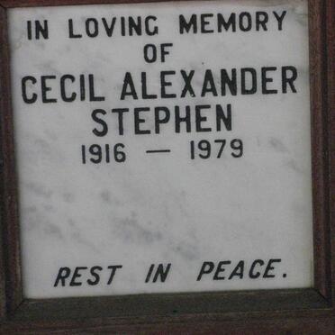 STEPHEN Cecil Alexander 1916-1979
