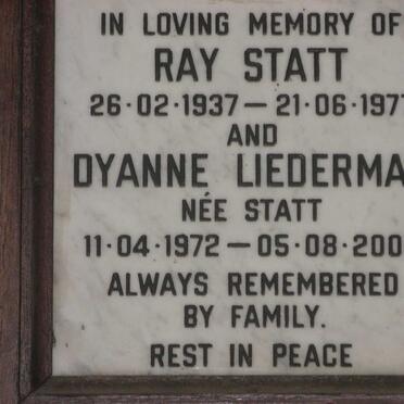 STATT Ray 1937-1977 :: LIEDERMAN Dyanne nee STATT 1972-2002