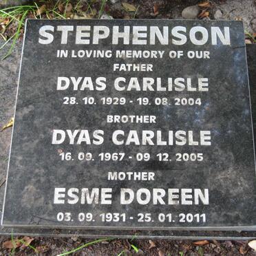 STEPHENSON Dyas Carlisle 1929-2004 &amp; Esme Doreen 1931-2011 :: STEPHENSON Dyas Carlisle 1967-2005