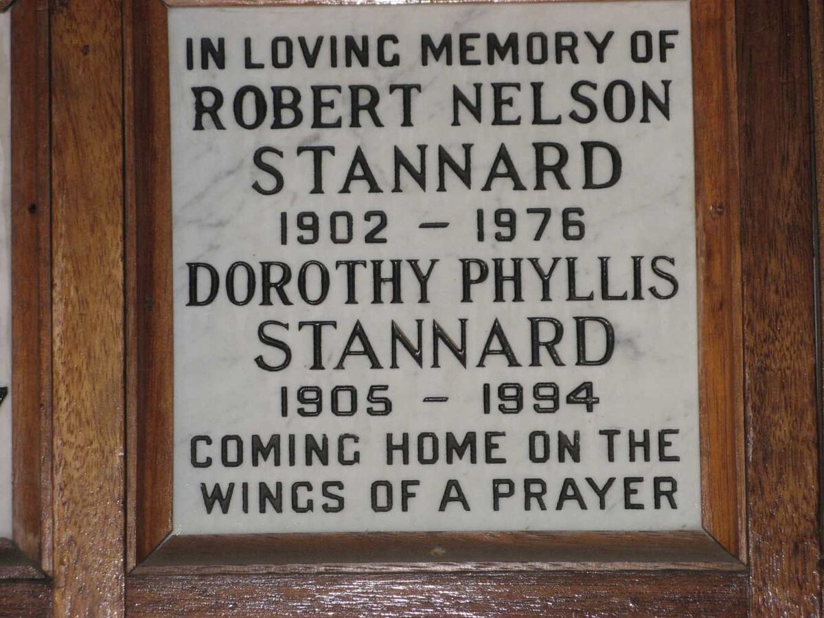 STANNARD Robert Nelson 1902-1976 &amp; Dorothy Phyllis 1905-1994