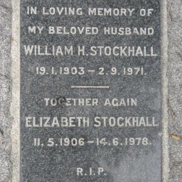 STOCKHALL William H. 1903-1971 &amp; Elizabeth 1906-1978
