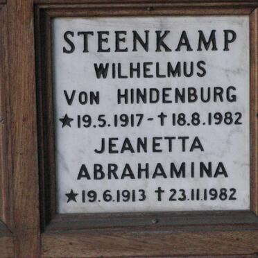 STEENKAMP Wilhelmus von Hindenburg 1917-1982 &amp; Jeanetta Abrahamina 1913-1982