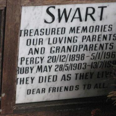 SWART Percy 1898-1967 &amp; Ruby May 1903-1992