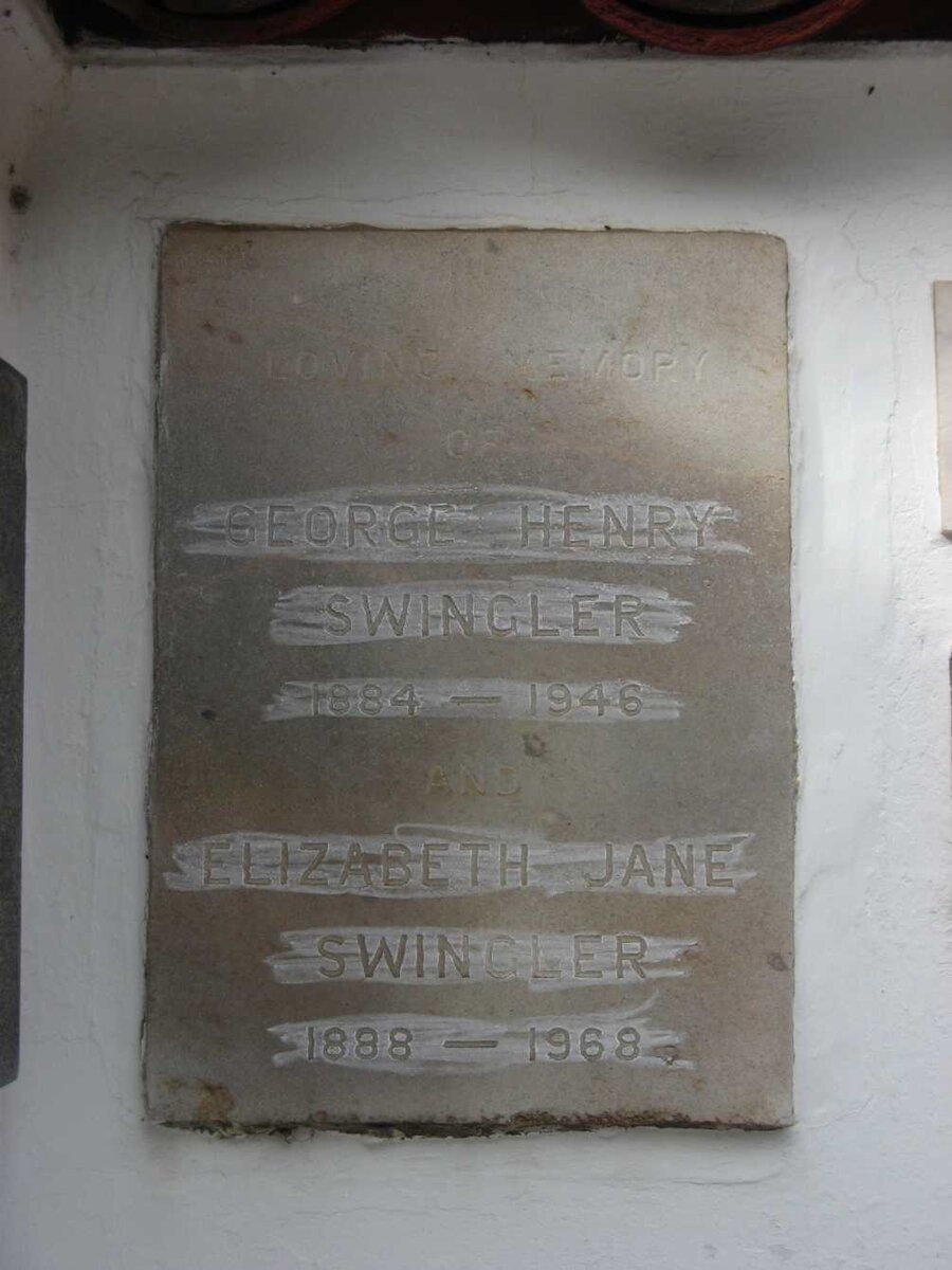 SWINGLER George Henry 1884-1946 &amp; Elizabeth Jane 1888-1968