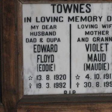 TOWNES Edward Floyd 1920-1992 &amp; Violet Maud 1917-1998