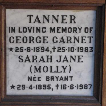 TANNER George Garnet 1894-1983 &amp; Sarah Jane BRYANT 1895-1987