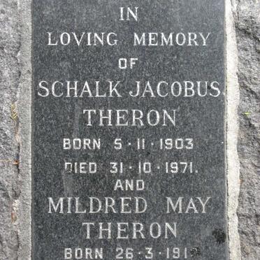 THERON Schalk Jacobus 1903-1971 &amp; Mildred May 1912-1989