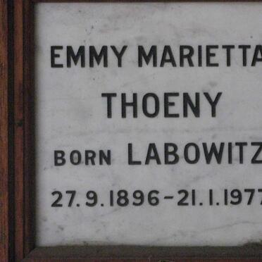 THOENY Emmy Marietta nee LABOWITZ 1896-1977