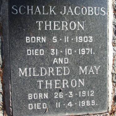 THERON Schalk Jacobus 1903-1971 &amp; Mildred May 1912-1989