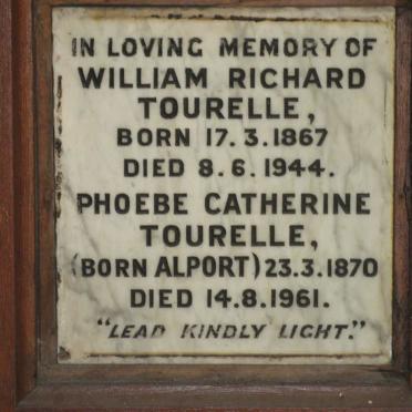 TOURELLE William Richard 1867-1944 &amp; Phoebe Catherine ALPORT 1870-1961