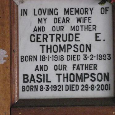 THOMPSON Basil 1921-2001 &amp; Gertrude E. 1918-1993
