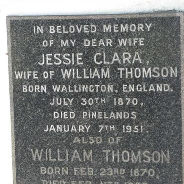 THOMSON William 1870-1955 &amp; Jessie Clara 1870-1951