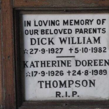 THOMPSON Dick William 1927-1982 &amp; Katherine Doreen 1926-1989