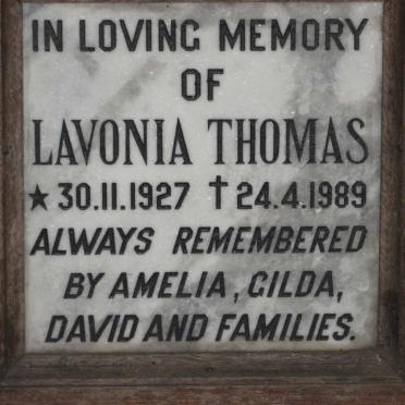 THOMAS Lavonia 1927-1989