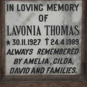 THOMAS Lavonia 1927-1989