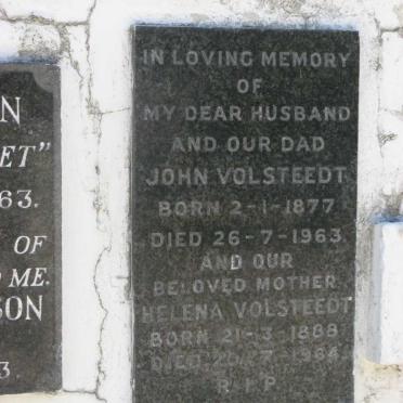 VOLSTEEDT John 1877-1963 &amp; Helena 1888-1964