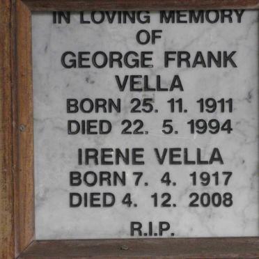 VELLA George Frank 1911-1994 &amp; Irene 1917-2008