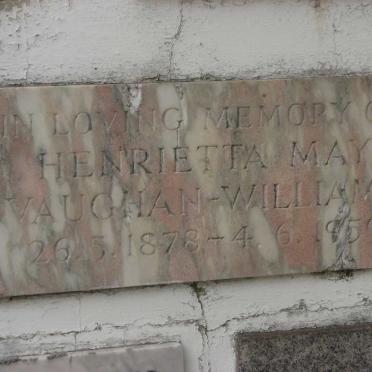 WILLIAMS Henrietta May, VAUGHAN 1878-1959
