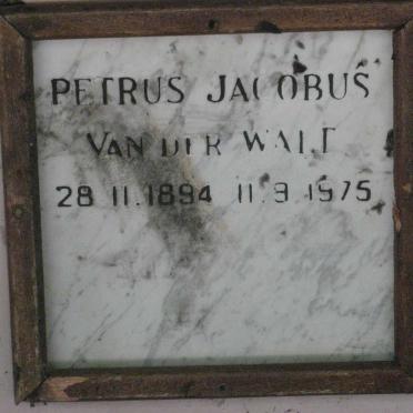 WALT Petrus Jacobus, van der 1894-1975
