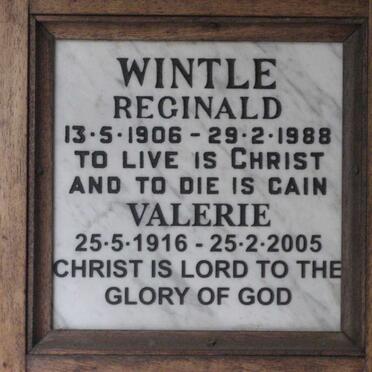 WINTLE Reginald 1906-1988 &amp; Valerie 1916-2005
