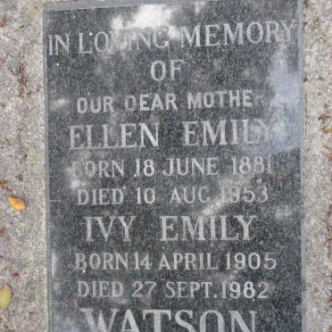 WATSON Ellen Emily 1881-1953 :: WATSON Ivy Emily 1905-1982