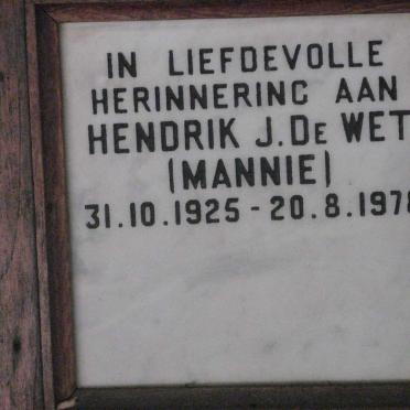 WET Hendrik J., de 1925-1978