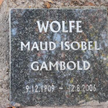WOLFE Maud Isobel Gambold 1909-2006