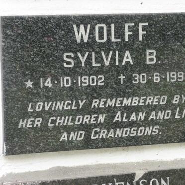 WOLFF Sylvia B. 1902-1990