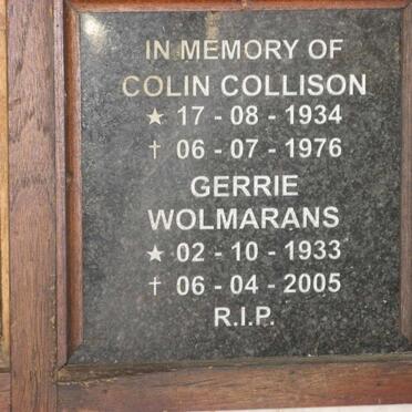 WOLMARANS Gerrie 1933-2005 :: COLLISON Colin 1934-1976