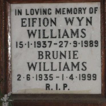WILLIAMS Brunie 1935-1999 &amp; Eifion Wyn 1937-1989