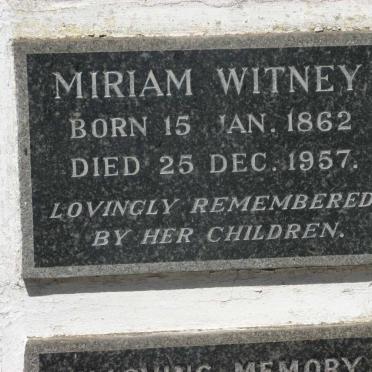 WITNEY Miriam 1862-1957