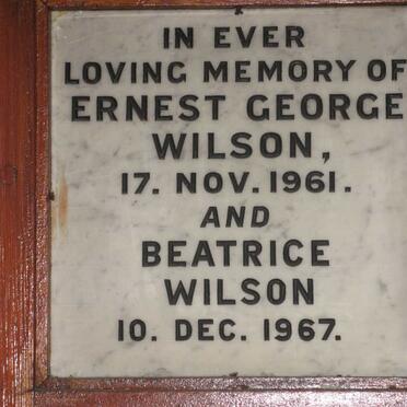 WILSON Ernest George -1961 &amp; Beatrice -1967