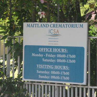 Western Cape, CAPE TOWN, Maitland, Crematorium, shelters and memorial walls
