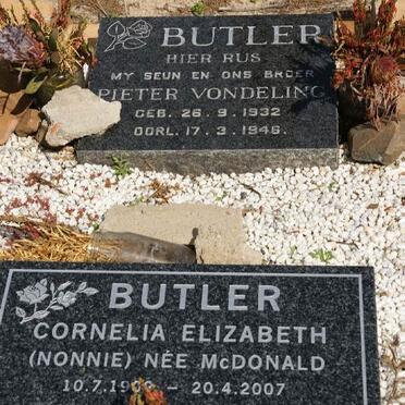 BUTLER Pieter Vondeling 1932-1946 :: BUTLER Cornelia Elizabeth nee McDONALD 1908-2007
