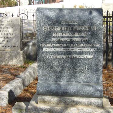 BURGER Gerrit Diederik 1886-1933